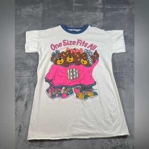 Vtg sleep shirt nightie kids youth night star 1989 bears